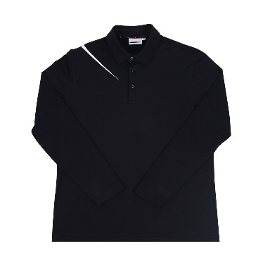 트리코트 기모 블랙 기본 카라 골프 티셔츠 F234TSTC331